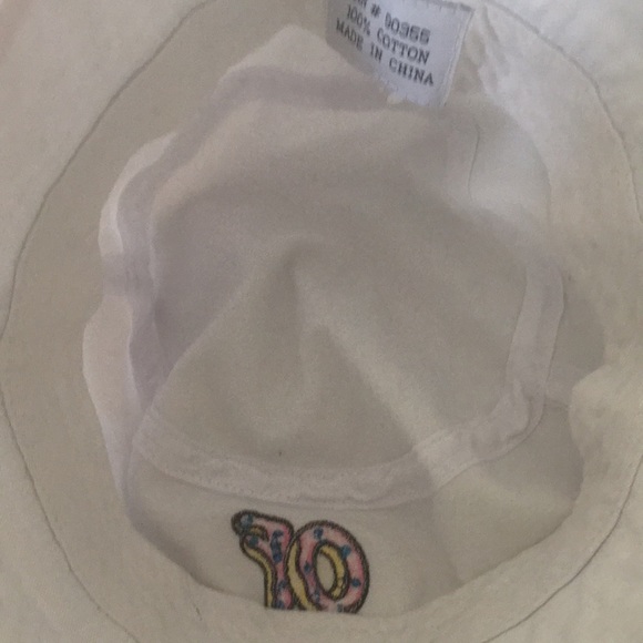 White Cotton Bucket Hat with Embroidered "OF" Donut Logo - Picture 7 of 7